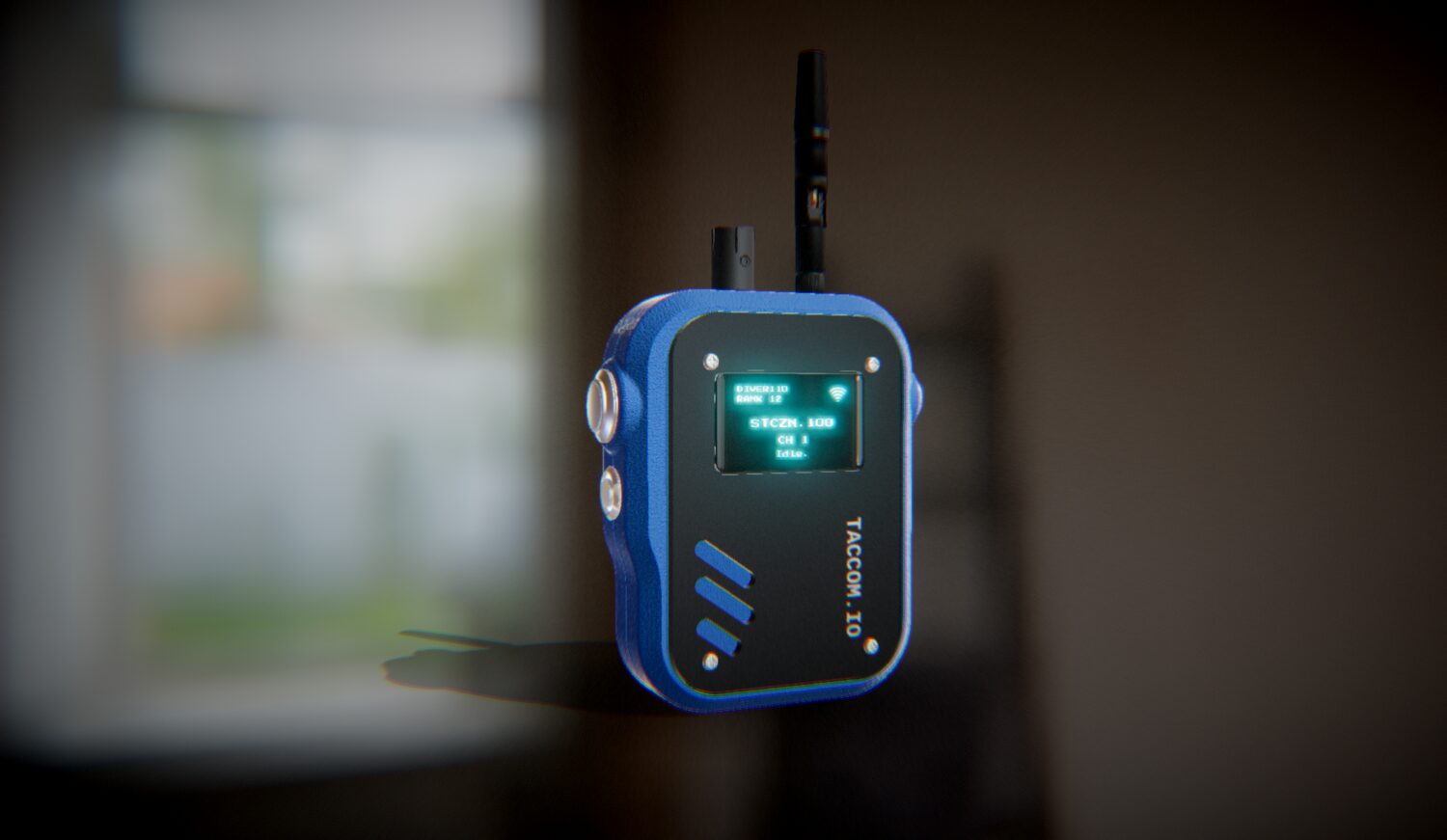 TACCOM radio in Steel Blue